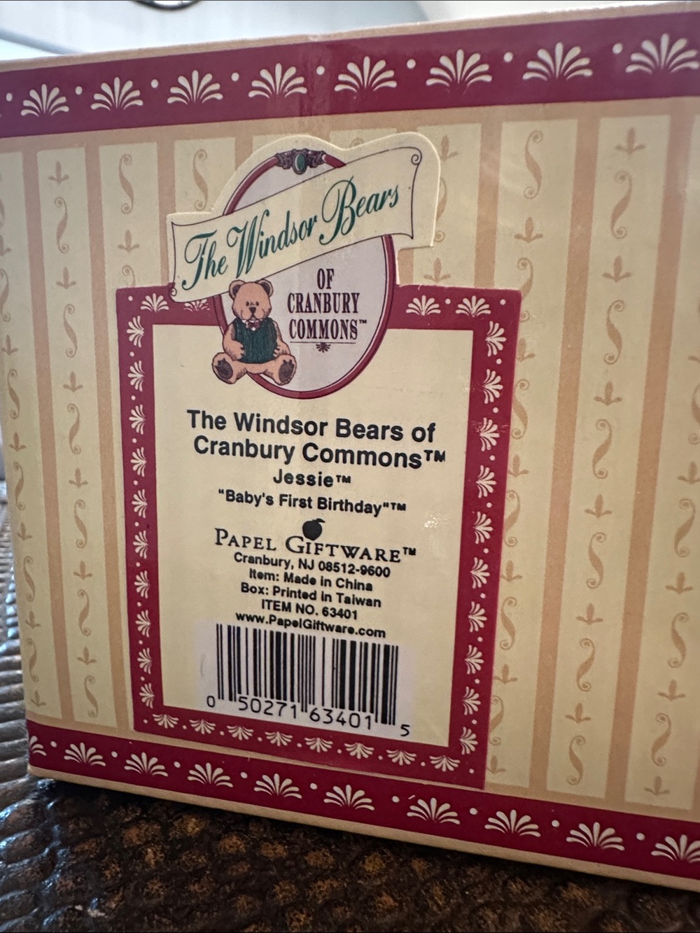 The Windsor Bears of Cranbury Commons Jessie Keepsake Box - Pink & Cream